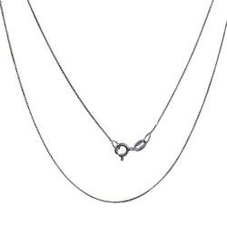 Cadena 40cm Veneciana Cuadrada Rodiada en Plata de Ley 925mls