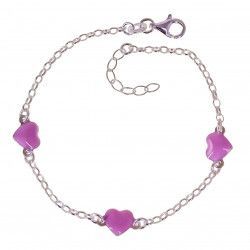 Pulsera Infantil de Corazones en Plata de Ley 925mls