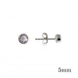 Pendiente Circonita Chatón de 5mm en Plata de Ley 925mls