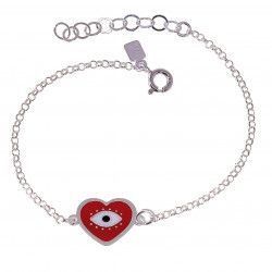 Pulsera de Ojos Turcos Esmaltados a Color en Plata de Ley 925mls