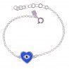 Pulsera de Ojos Turcos Esmaltados a Color en Plata de Ley 925mls