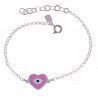 Pulsera de Ojos Turcos Esmaltados a Color en Plata de Ley 925mls