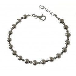 Pulsera de Bolas Alternada 1+1 en Plata de Ley 925mls