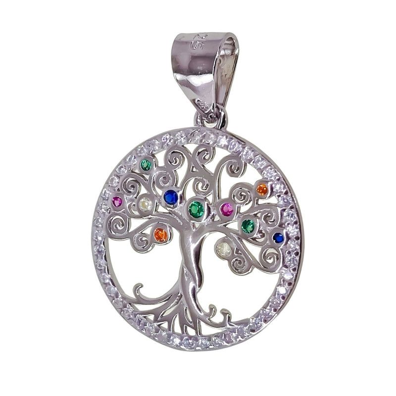 Colgante del Árbol de la Vida con Circonitas en Plata de Ley 925mls