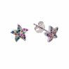 Pendiente de Estrella de Mar Multicolor en Plata de Ley 925mls