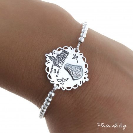 Pulsera Virgen del Rocío con la Ermita en Plata de Ley 925mls