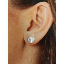 Pendiente de Perla con Flor en Plata de Ley 925mls