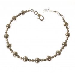 Pulsera de Bolas Alternada 2+1 en Plata de Ley 925mls