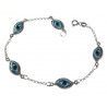 Pulsera de Ojos Turcos en Plata de Ley 925mls