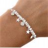 Pulsera de Corazones con Estrellas Entrepiezas en Plata de Ley 925mls