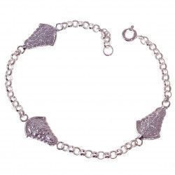 Pulsera Virgen del Rocío Triple a Doble Cara en Plata de Ley 925mls