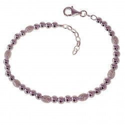 Pulsera de Bolas Alternadas Caladas y Lisas en Plata de Ley 925mls