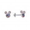 Pendiente Infantil Mickey Multicolor en Plata de Ley 925mls