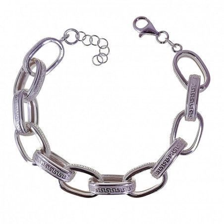 Pulsera Asas Huecas Greca en Plata de Ley 925mls