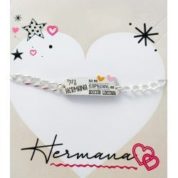 Pulsera de Hermana Corazones con Mensaje en Plata de Ley 925mls