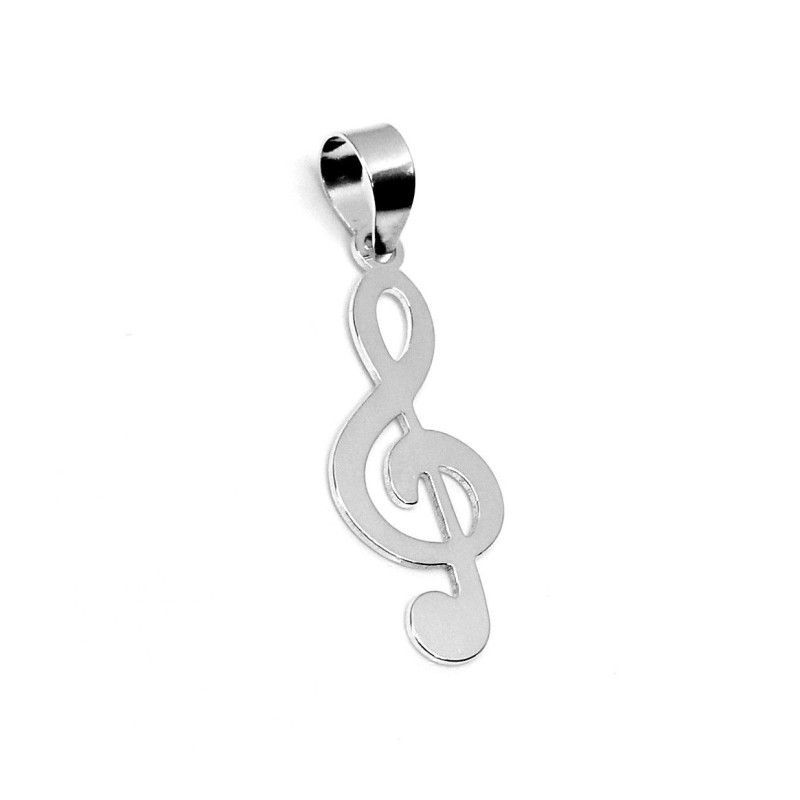 Colgante de la Clave de Sol en Plata de Ley 925mls