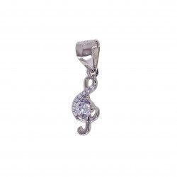 Colgante de la Clave de Sol con Microengaste en Plata de Ley 925mls
