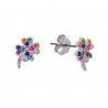 Pendientes de Trébol Multicolor en Plata de Ley 925mls