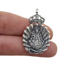 Colgante Virgen del Rocío en la Concha en Plata de Ley 925mls