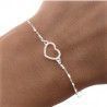 Pulsera Corazón Calado en Plata de Ley 925mls