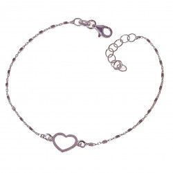 Pulsera Corazón Calado en Plata de Ley 925mls