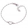 Pulsera Corazón Calado en Plata de Ley 925mls