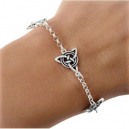 Pulsera Triqueta Triple en Plata de Ley 925