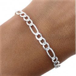 Pulsera Alternada 3+1 en Plata de Ley 925mls