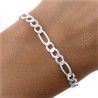 Pulsera Alternada 3+1 en Plata de Ley 925mls