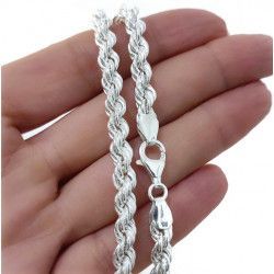 Cadena 60cm Cordón en Plata de Ley 925mls
