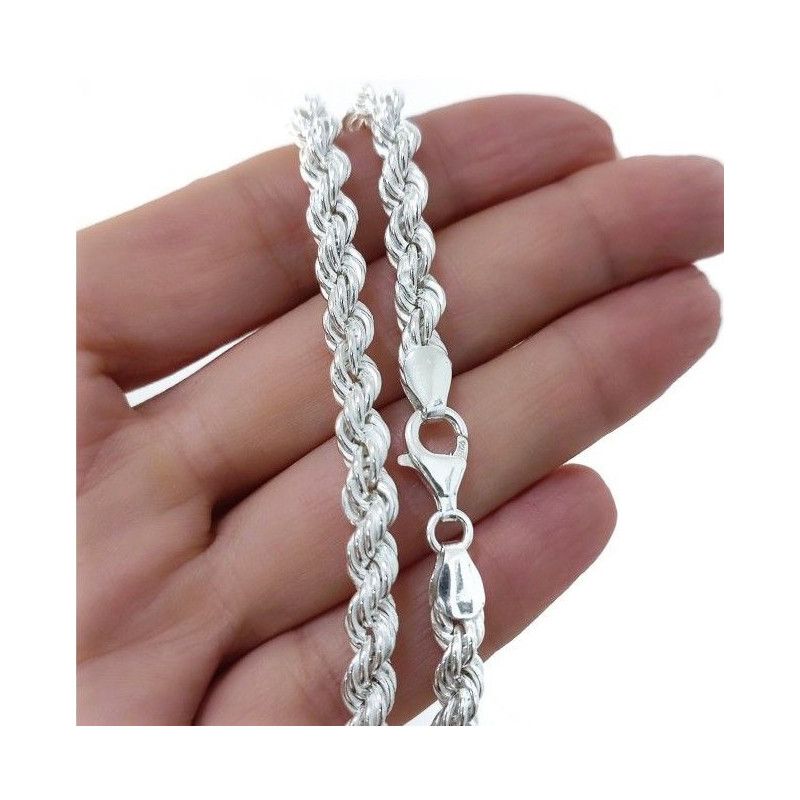 Cadena 60cm Cordón en Plata de Ley 925mls