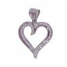 Colgante Corazón Calado con Piedras Circonitas en Plata de Ley 925mls