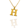 Collar con Inicial "H" en Acero Dorado Liso Hipoalergénico 316l