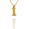 Collar con Inicial "I" en Acero Dorado Liso Hipoalergénico 316l