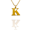 Collar con Inicial "K" en Acero Dorado Liso Hipoalergénico 316l