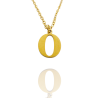 Collar con Inicial "O" en Acero Dorado Liso Hipoalergénico 316l