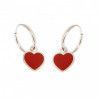 Aros de Corazón Rojo en Plata de Ley 925mls