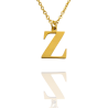 Collar con Inicial "Z" en Acero Dorado Liso Hipoalergénico 316l