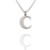 Collar con Inicial "C" en Acero Plateado Liso Hipoalergénico 316l