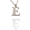 Collar con Inicial "E" en Acero Plateado Liso Hipoalergénico 316l