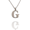 Collar con Inicial "G" en Acero Plateado Liso Hipoalergénico 316l