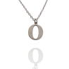 Collar con Inicial "O" en Acero Plateado Liso Hipoalergénico 316l