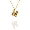 Collar con Inicial "M" en Acero Dorado Circonitas Hipoalergénico 316l