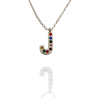 Collar con Inicial "J" en Acero Plateado Circonitas Hipoalergénico 316l