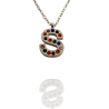 Collar con Inicial "S" en Acero Plateado Circonitas Hipoalergénico 316l
