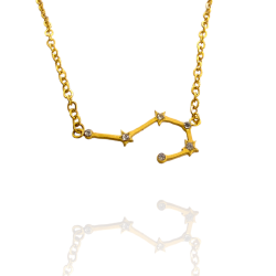 Collar con la Constelación de "Cáncer" en Acero Dorado Circonitas