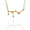 Collar con la Constelación de "Leo" en Acero Dorado Circonitas