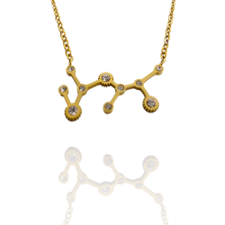 Collar con la Constelación de "Sagitario" en Acero Dorado Circonitas