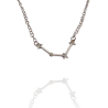 Collar con la Constelación de "Acuario" en Acero Plateado Circonitas