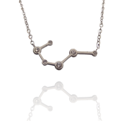 Collar con la Constelación de "Cáncer" en Acero Plateado Circonitas